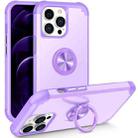 For iPhone 12 Pro Max L2 Rotating Ring Holder Magnetic Phone Case(Light Purple) - 1