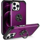 For iPhone 12 Pro Max L2 Rotating Ring Holder Magnetic Phone Case(Dark Purple) - 1