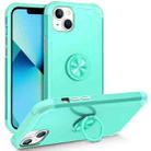 For iPhone 13 L2 Rotating Ring Holder Magnetic Phone Case(Mint Green) - 1