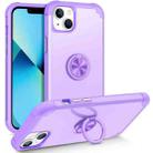 For iPhone 13 L2 Rotating Ring Holder Magnetic Phone Case(Light Purple) - 1