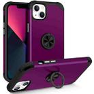For iPhone 13 L2 Rotating Ring Holder Magnetic Phone Case(Dark Purple) - 1
