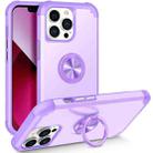 For iPhone 13 Pro L2 Rotating Ring Holder Magnetic Phone Case(Light Purple) - 1