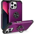 For iPhone 13 Pro L2 Rotating Ring Holder Magnetic Phone Case(Dark Purple) - 1