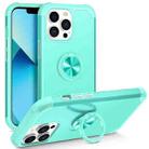 For iPhone 13 Pro Max L2 Rotating Ring Holder Magnetic Phone Case(Mint Green) - 1