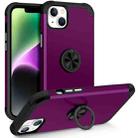 For iPhone 14 L2 Rotating Ring Holder Magnetic Phone Case(Dark Purple) - 1