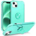 For iPhone 14 Plus L2 Rotating Ring Holder Magnetic Phone Case(Mint Green) - 1