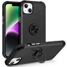 For iPhone 14 Plus L2 Rotating Ring Holder Magnetic Phone Case(Black) - 1