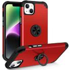 For iPhone 14 Plus L2 Rotating Ring Holder Magnetic Phone Case(Red) - 1