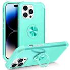 For iPhone 14 Pro L2 Rotating Ring Holder Magnetic Phone Case(Mint Green) - 1