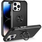 For iPhone 14 Pro L2 Rotating Ring Holder Magnetic Phone Case(Black) - 1