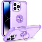 For iPhone 14 Pro L2 Rotating Ring Holder Magnetic Phone Case(Light Purple) - 1