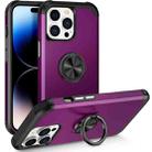 For iPhone 14 Pro L2 Rotating Ring Holder Magnetic Phone Case(Dark Purple) - 1