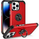 For iPhone 14 Pro Max L2 Rotating Ring Holder Magnetic Phone Case(Red) - 1