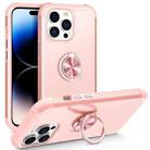 For iPhone 14 Pro Max L2 Rotating Ring Holder Magnetic Phone Case(Rose Gold) - 1