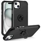 For iPhone 15 L2 Rotating Ring Holder Magnetic Phone Case(Black) - 1