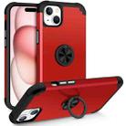 For iPhone 15 L2 Rotating Ring Holder Magnetic Phone Case(Red) - 1