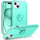 For iPhone 15 Plus L2 Rotating Ring Holder Magnetic Phone Case(Mint Green) - 1