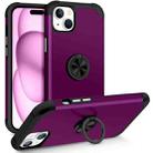 For iPhone 15 Plus L2 Rotating Ring Holder Magnetic Phone Case(Dark Purple) - 1