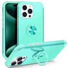 For iPhone 15 Pro L2 Rotating Ring Holder Magnetic Phone Case(Mint Green) - 1