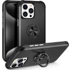 For iPhone 15 Pro L2 Rotating Ring Holder Magnetic Phone Case(Black) - 1