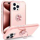 For iPhone 15 Pro L2 Rotating Ring Holder Magnetic Phone Case(Rose Gold) - 1