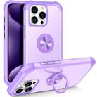 For iPhone 15 Pro L2 Rotating Ring Holder Magnetic Phone Case(Light Purple) - 1