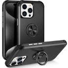 For iPhone 15 Pro Max L2 Rotating Ring Holder Magnetic Phone Case(Black) - 1