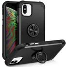 For iPhone X / XS L2 Rotating Ring Holder Magnetic Phone Case(Black) - 1