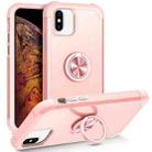 For iPhone X / XS L2 Rotating Ring Holder Magnetic Phone Case(Rose Gold) - 1