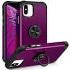 For iPhone X / XS L2 Rotating Ring Holder Magnetic Phone Case(Dark Purple) - 1