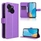 For itel A50C Diamond Texture Leather Phone Case(Purple) - 1