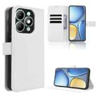 For itel A90 4G Diamond Texture Leather Phone Case(White) - 1