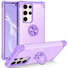 For Samsung Galaxy S22 Ultra 5G L2 Rotating Ring Holder Magnetic Phone Case(Light Purple) - 1