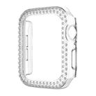 For Apple Watch Series 6 / 5 / 4 / SE 44mm Plating Dual-Row Diamond Hollow PC Watch Case(Transparent) - 1