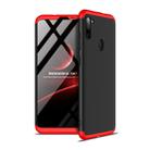 For Samsung Galaxy A11 GKK Three Stage Splicing Full Coverage PC Protective Case(Black Red) - 1
