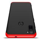 For Samsung Galaxy A11 GKK Three Stage Splicing Full Coverage PC Protective Case(Black Red) - 2