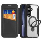 For Samsung Galaxy S25 5G DUX DUCIS Skin X Pro Series Magsafe Ring Holder Leather Phone Case(Black) - 1