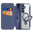 For Samsung Galaxy S25 5G DUX DUCIS Skin X Pro Series Magsafe Ring Holder Leather Phone Case(Blue) - 1