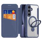 For Samsung Galaxy S25+ 5G DUX DUCIS Skin X Pro Series Magsafe Ring Holder Leather Phone Case(Blue) - 1