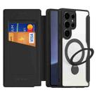 For Samsung Galaxy S25 Ultra 5G DUX DUCIS Skin X Pro Series Magsafe Ring Holder Leather Phone Case(Black) - 1