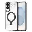 For Samsung Galaxy S25 Edge 5G DUX DUCIS Aimo Mag Series MagSafe Ring Holder Frosted Phone Case(Black) - 1