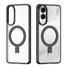 For Samsung Galaxy S25 Edge 5G DUX DUCIS Aimo Mag Series MagSafe Ring Holder Frosted Phone Case(Black) - 2