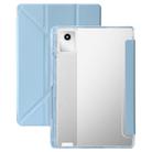 For Lenovo Tab M11 /Xiaoxin Pad 11 2024 Clear Acrylic Deformation Leather Tablet Case(Ice Blue) - 1