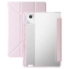 For Lenovo Tab M11 /Xiaoxin Pad 11 2024 Clear Acrylic Deformation Leather Tablet Case(Pink) - 1