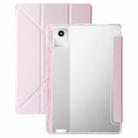 For Lenovo Xiaoxin Pad 11 2025 Clear Acrylic Deformation Leather Tablet Case(Pink) - 1