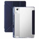 For Lenovo Xiaoxin Pad 11 2025 Clear Acrylic Deformation Leather Tablet Case(Dark Blue) - 1
