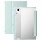 For Lenovo Xiaoxin Pad 11 2025 Clear Acrylic Deformation Leather Tablet Case(Green) - 1
