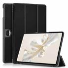 For Honor Pad 9 Custer Pure Color 3-Fold Leather Tablet Case(Black) - 1