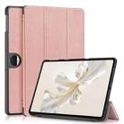 For Honor Pad 9 Custer Pure Color 3-Fold Leather Tablet Case(Rose Gold) - 1