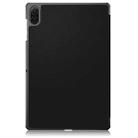 For Honor Pad X8a Custer Pure Color 3-Fold Leather Tablet Case(Black) - 3